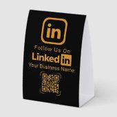 Plaque De Table Code QR Suivez-Nous sur LinkedIn Entreprise (Recto)