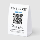 Plaque De Table Code QR Venmo Scan Pour Payer (Recto)