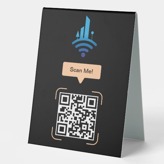 Plaque De Table Code QR Wi-Fi gratuit simple (Recto)