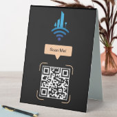Plaque De Table Code QR Wi-Fi gratuit simple (En SItu (Tableau))
