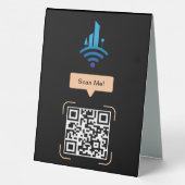 Plaque De Table Code QR Wi-Fi gratuit simple (Verso)