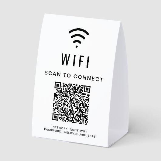 Plaque De Table Code QR WiFi (Verso)
