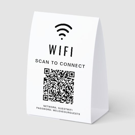 Plaque De Table Code QR WiFi (Recto)