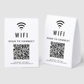 Plaque De Table Code QR WiFi (Recto/verso)