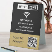 Plaque De Table Code QR Wifi élégant et simple pour mot de passe r (En SItu (Tableau))