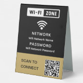 Plaque De Table Code QR Wifi élégant et simple pour mot de passe r (Verso)