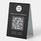 Plaque De Table Code QR Wifi | Logo d'entreprise Scannez pour vous (Recto)