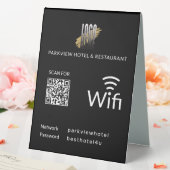 Plaque De Table Code QR Wifi Noir moderne avec votre logo d'entrep (In SItu (Mariage))
