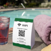 Plaque De Table Code QR Wifi Réseau et Mot de Passe Silver Vert (InVersositu (sur table))