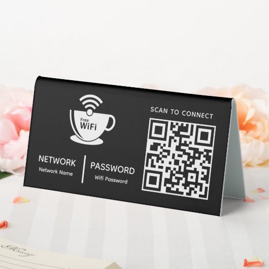 Plaque De Table Code QR Wifi Scan pour connecter le logo de l'entr (In SItu (Mariage))