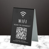 Plaque De Table Code QR Wifi Scan pour se connecter Noir