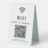 Plaque De Table Code QR WiFi : Scannez pour vous connecter (Recto)