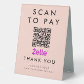 Plaque De Table Code QR Zelle de paiement par balayage professionn (Recto)