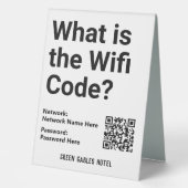 Plaque De Table Code WiFi avec code QR sur un (Recto)
