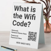 Plaque De Table Code WiFi avec code QR sur un (En SItu (Tableau))