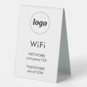 Plaque De Table Code WiFi Logo Entreprise Internet (Recto)