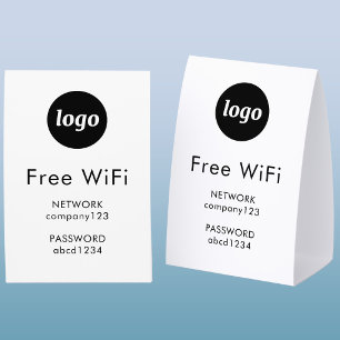 Plaque De Table Code WiFi Logo Entreprise Internet