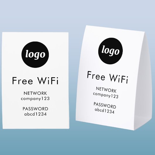 Plaque De Table Code WiFi Logo Entreprise Internet