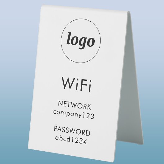 Plaque De Table Code WiFi Logo Entreprise Internet