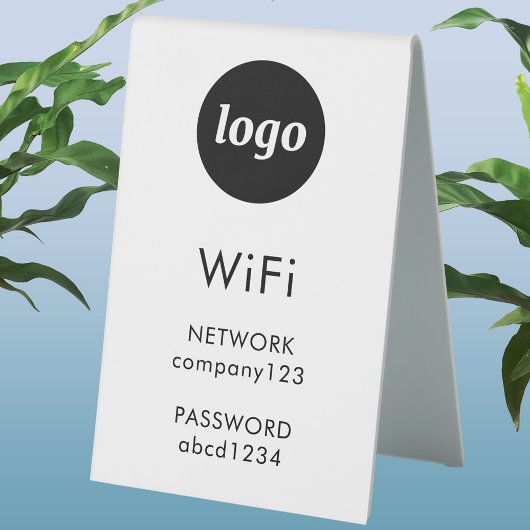 Plaque De Table Code WiFi Logo Entreprise Internet