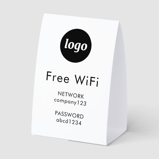 Plaque De Table Code WiFi Logo Entreprise Internet (Verso)