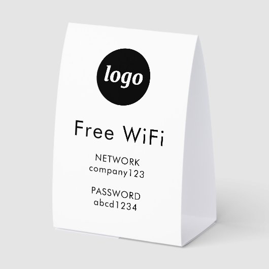 Plaque De Table Code WiFi Logo Entreprise Internet (Recto)