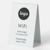 Plaque De Table Code WiFi Logo Entreprise Internet (Verso)