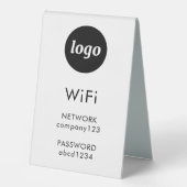 Plaque De Table Code WiFi Logo Entreprise Internet (Recto)