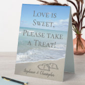 Plaque De Table Coeurs dans la plage de sable Faveur de mariage (En SItu (Tableau))