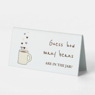 Plaque De Table Coffee Bridal Shower Guess How Many Beans