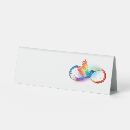 Plaque De Table Colibri arc-en-ciel avec symbole Infinity (Recto)