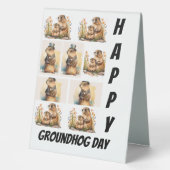 Plaque De Table Collage de photos personnalisées Jour 9 (Recto)