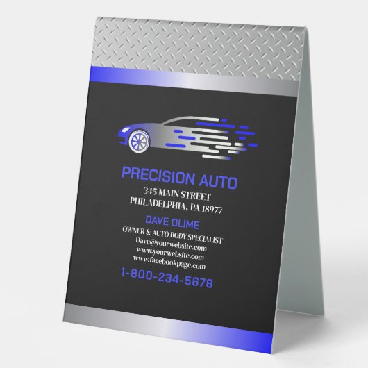 Plaque De Table Collison Détail de la peinture de voiture personna (Recto)