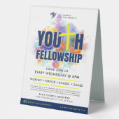 Plaque De Table Colorée Youth Fellowship Church Event (Recto)
