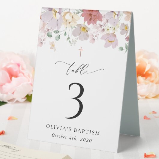 Plaque De Table Colorful Flowers, Boho, Baptism Table Numbers (In SItu (Mariage))