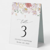 Plaque De Table Colorful Flowers, Boho, Baptism Table Numbers (Verso)