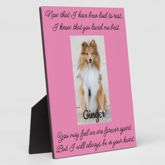 Plaque de table commémorative pour animaux de comp (Côté)