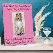 Plaque de table commémorative pour animaux de comp (Côté)