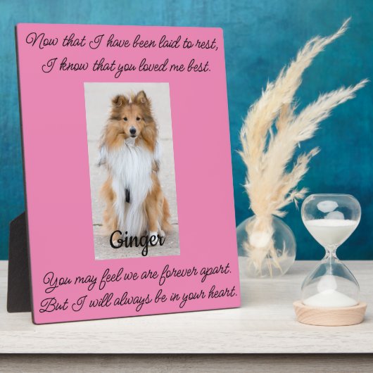 Plaque de table commémorative pour animaux de comp (Côté)