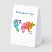 Plaque De Table Commençons l'aventure Carte du monde géométrique (Verso)