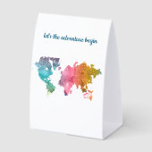 Plaque De Table Commençons l'aventure Carte du monde géométrique (Recto)