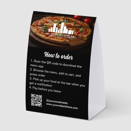 Plaque De Table Comment Commander le Menu de l'Application de Rest (Recto)