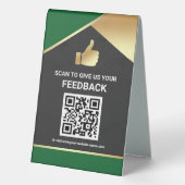 Plaque De Table Commentaires clients du code QR moderne (Verso)