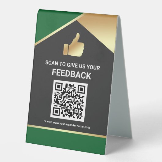 Plaque De Table Commentaires clients du code QR moderne (Recto)