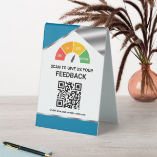 Plaque De Table Commentaires clients du code QR sans contact