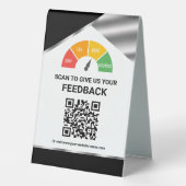 Plaque De Table Commentaires clients par QR Code sans contact (Verso)