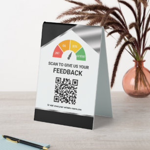 Plaque De Table Commentaires clients par QR Code sans contact