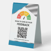 Plaque De Table Commentaires clients par QR Code sans contact (Verso)