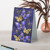 Plaque De Table Composition avec papillons de saphir (En SItu (Tableau))