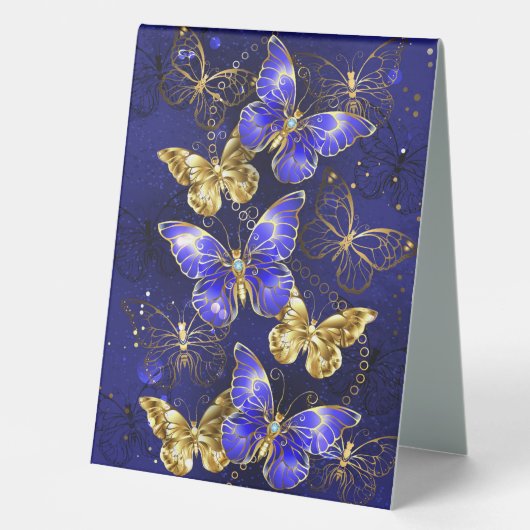Plaque De Table Composition avec papillons Sapphire (Recto)